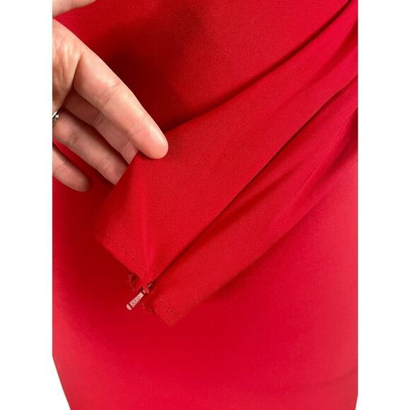 Ieena for Mac Duggal Red Formal Maxi Dress Size 4 Crystal Details Prom Wedding - Picture 6 of 13